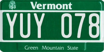 VT license plate YUY078