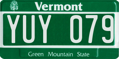 VT license plate YUY079