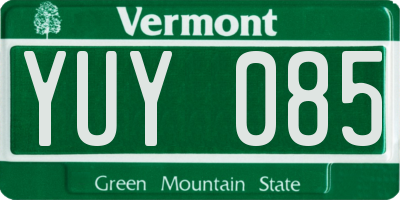 VT license plate YUY085