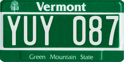 VT license plate YUY087