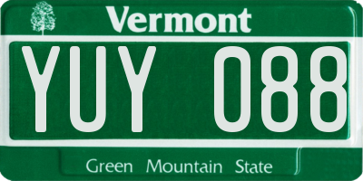 VT license plate YUY088