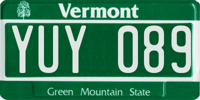 VT license plate YUY089