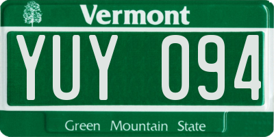 VT license plate YUY094