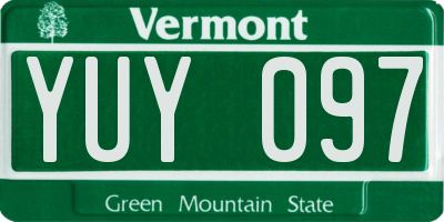 VT license plate YUY097