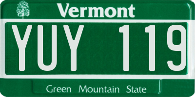 VT license plate YUY119
