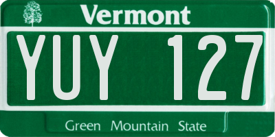 VT license plate YUY127
