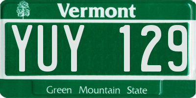 VT license plate YUY129