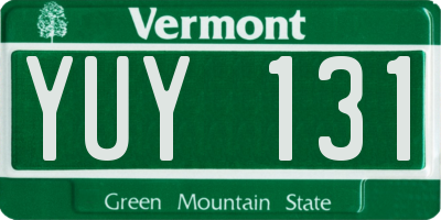 VT license plate YUY131