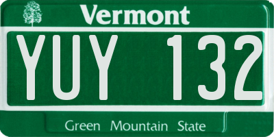 VT license plate YUY132