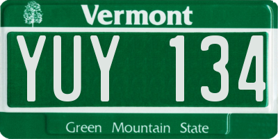 VT license plate YUY134
