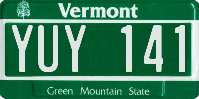 VT license plate YUY141