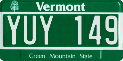 VT license plate YUY149