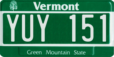 VT license plate YUY151