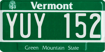 VT license plate YUY152