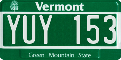 VT license plate YUY153