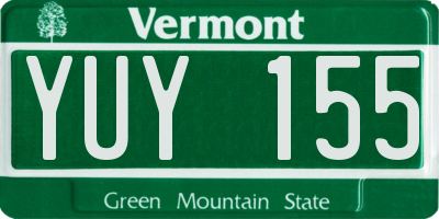 VT license plate YUY155