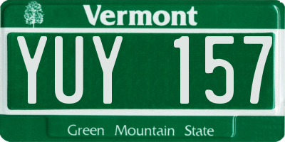 VT license plate YUY157