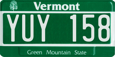 VT license plate YUY158