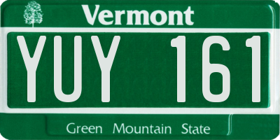 VT license plate YUY161