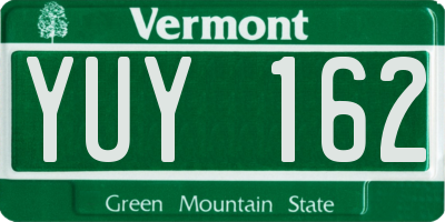 VT license plate YUY162