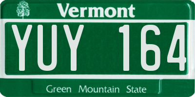 VT license plate YUY164