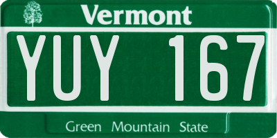 VT license plate YUY167