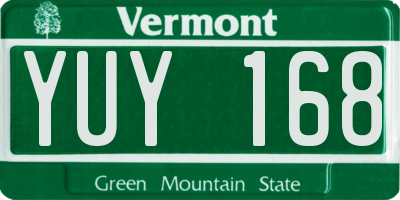 VT license plate YUY168