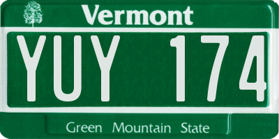 VT license plate YUY174