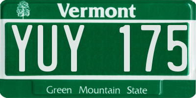 VT license plate YUY175