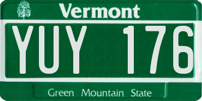 VT license plate YUY176