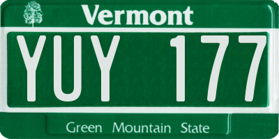 VT license plate YUY177
