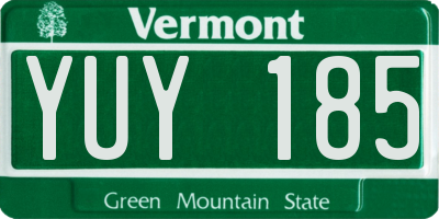 VT license plate YUY185