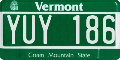 VT license plate YUY186