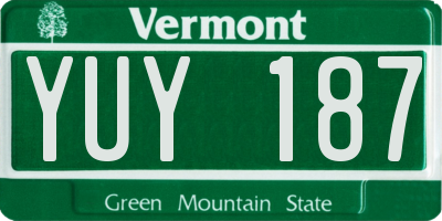 VT license plate YUY187