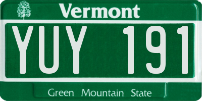 VT license plate YUY191
