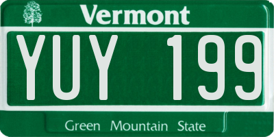 VT license plate YUY199