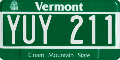 VT license plate YUY211