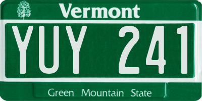 VT license plate YUY241