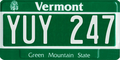 VT license plate YUY247