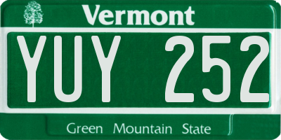 VT license plate YUY252