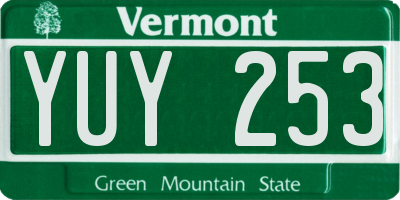 VT license plate YUY253