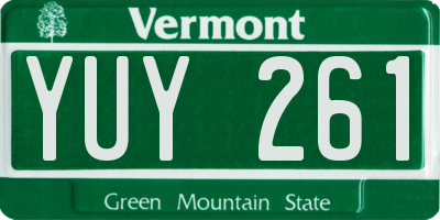 VT license plate YUY261