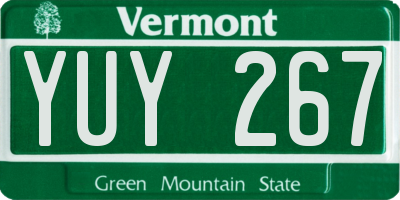 VT license plate YUY267