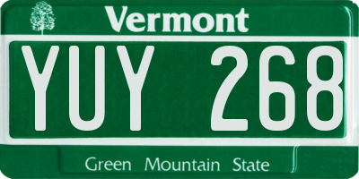 VT license plate YUY268