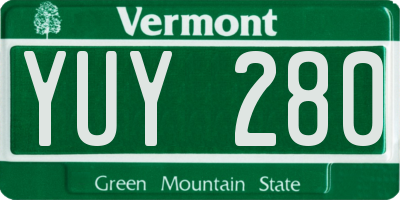 VT license plate YUY280