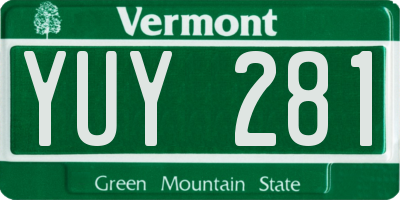 VT license plate YUY281