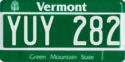 VT license plate YUY282