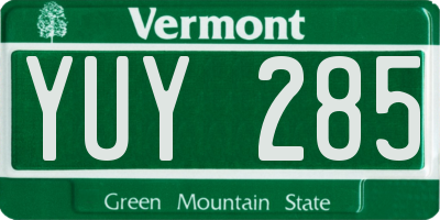 VT license plate YUY285