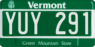VT license plate YUY291
