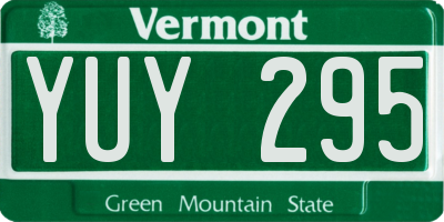 VT license plate YUY295